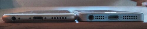 iPhone 6sと5sの横面比較
