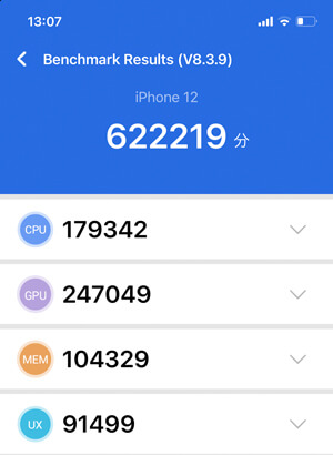 iPhone 12のベンチマークテスト結果