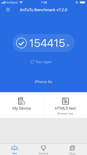 iPhone 6sのベンチマークスコア