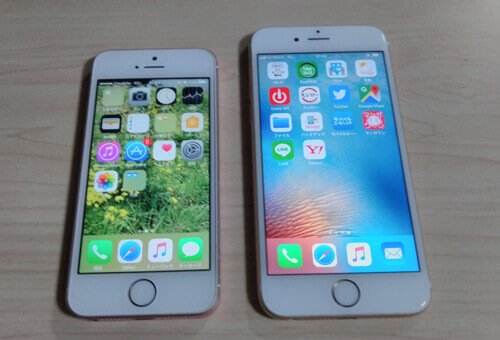 iPhone SEと6sの正面比較