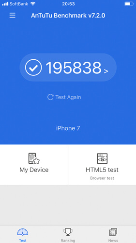 iPhone 7のベンチマークスコア