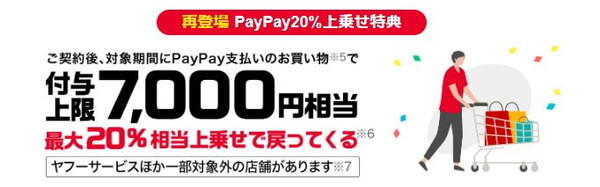 ワイモバイル PayPayポイント20％上乗せ特典