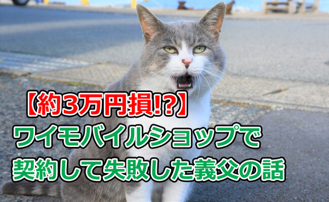 【約3万円損!?】ワイモバイルショップで契約して失敗した義父の話