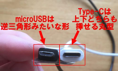 microUSBとType-Cの違い